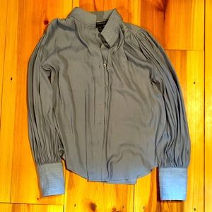 Blue button up with pirate sleeves